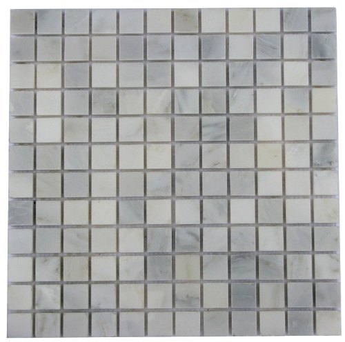 White Carrara Marble Mosaic Tile 1x1, Polished