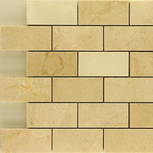 Crema Marfil Marble Mosaic Tile 2x4, Polished