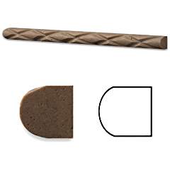 Brown Noce Travertine Rope Tile Trim 1x12, Honed