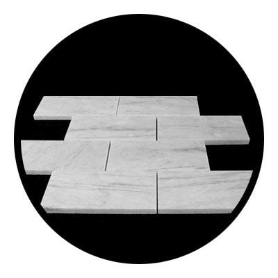White Carrara Marble Subway Tile 6x12, Honed