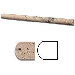 Beige Philadelphia Travertine Pencil Tile Trim 3/4x12, Honed