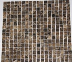 Dark Emperador Marble Mosaic Tile 5/8x5/8, Polished