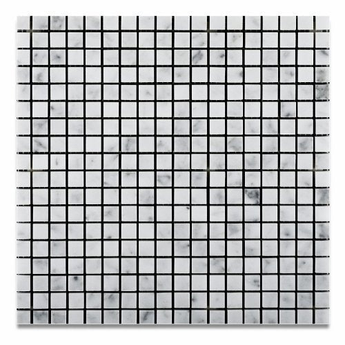 White Carrara Marble Mosaic Tile 5/8x5/8, Polished