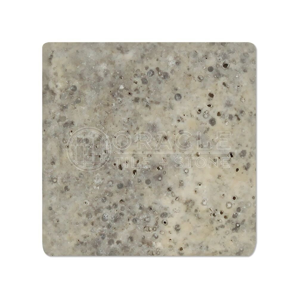 Silver Travertine Tile 4x4, Tumbled