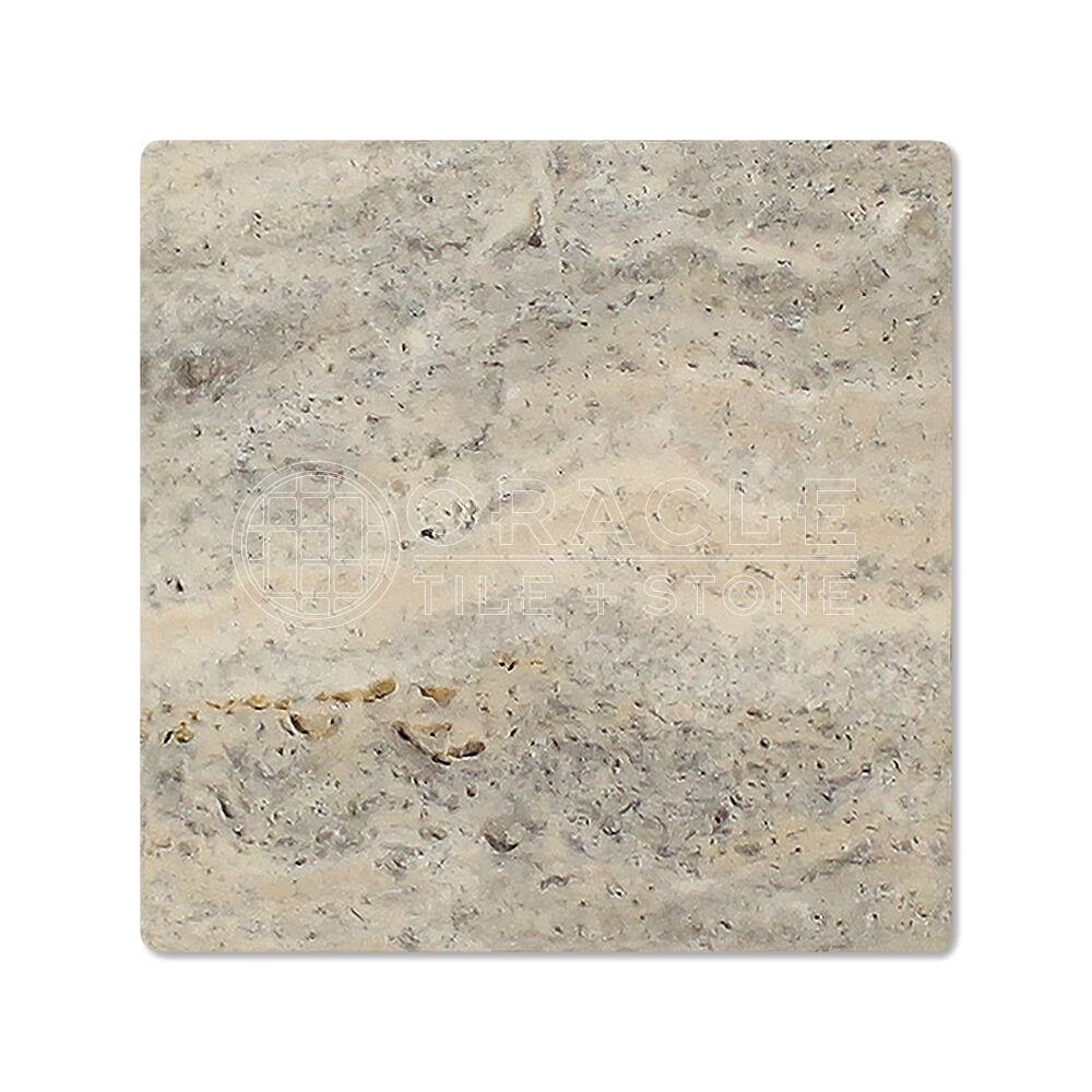 Silver Travertine Tile 6x6, Tumbled