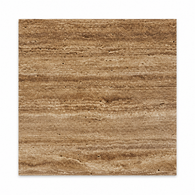 Brown Noce Travertine Tile 12x12, Brushed & Unfilled & Vein-Cut