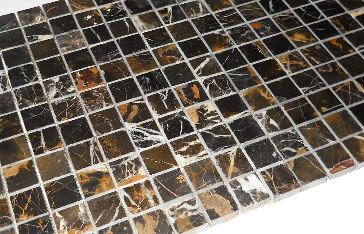 Michelangelo Polished Mosaics 1x1 Meshed on 12" X 12" Tiles - Tilefornia