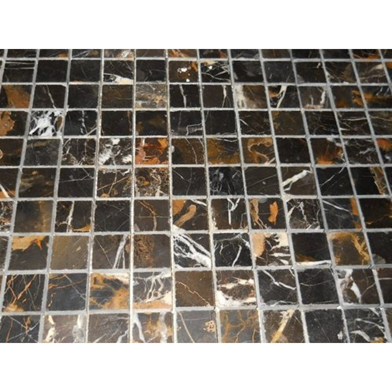 Toros Black 1x1 TUMBLE Marble For Kitchen Bathroom Backsplash, Shower Walls & Flooring - Tilefornia
