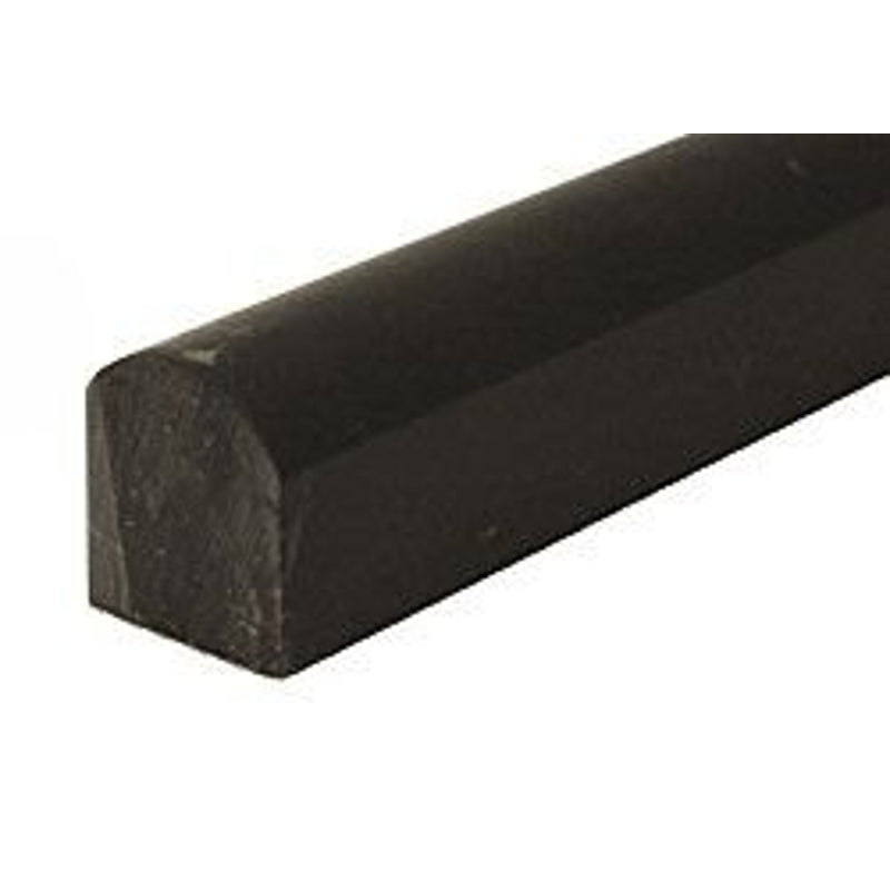 Pencil Bullnose Black Marble 3/4"X12" Polished Trim - Tilefornia