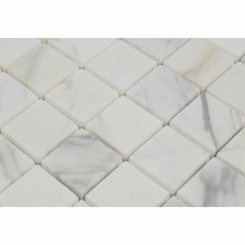 Tilefornia Calacatta Gold 2" X 2" Marble Mosaic Tile Polished / Honed - Tilefornia