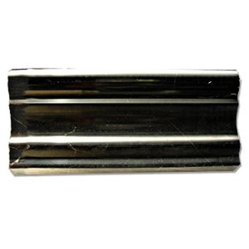 Black Marble Crown Molding 12" Polished Trim - Tilefornia