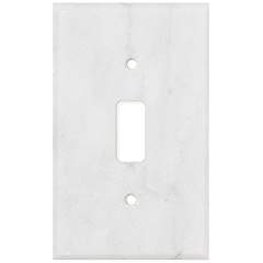Italian Carrara White Marble Switch Plate Cover, Honed (SINGLE TOGGLE) - Tilefornia