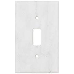 Italian Carrara White Marble Switch Plate Cover, Polished (SINGLE TOGGLE) - Tilefornia