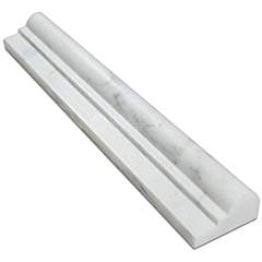 Oriental White (Eastern White) Marble OG-1 Single-Step Chair Rail Molding Trim, Honed - Tilefornia