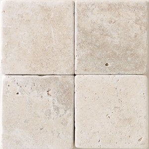 Crema Marfil Marble Tile 4x4, Tumbled & Honed