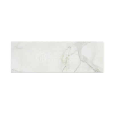 White Calacatta Gold Marble Tile 4x12, Polished