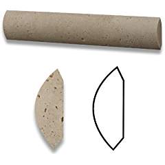 Ivory Travertine Honed 1 X 6 Quarter Round Trim Molding - Box of 10 pcs. - Tilefornia