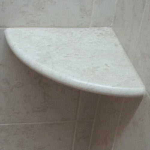 Crema Marfil Marble Both Side Polished Bathroom Corner Shelf 9''x9'' by  Tile Spot