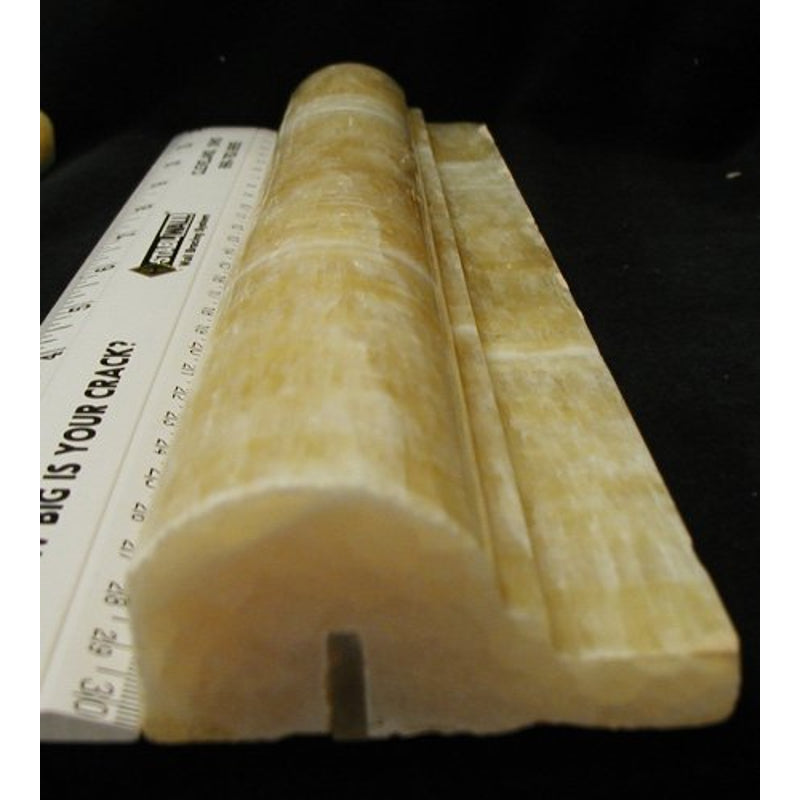 Honey Onyx Bullnose Chair rail Molding Trim Polished 2 x 12 - Tilefornia