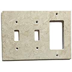 Ivory Light Travertine Switch Plate Cover (DOUBLE TOGGLE ROCKER) - Tilefornia