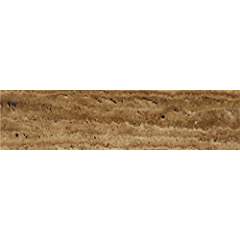 Brown Noce Travertine Tile 6x24, Brushed & Unfilled & Vein-Cut