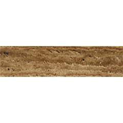 Brown Noce Travertine Tile 6x24, Brushed & Unfilled & Vein-Cut
