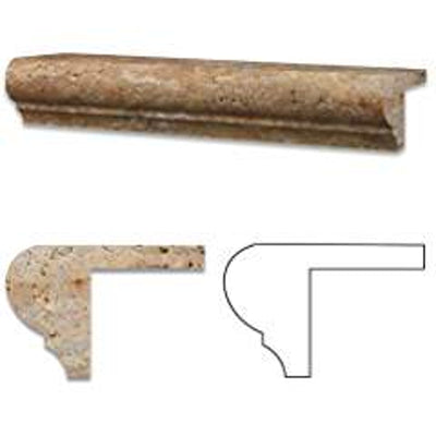 Scabos Travertine Stair Nosing Trim (Corner Ogee) 2x12, Honed