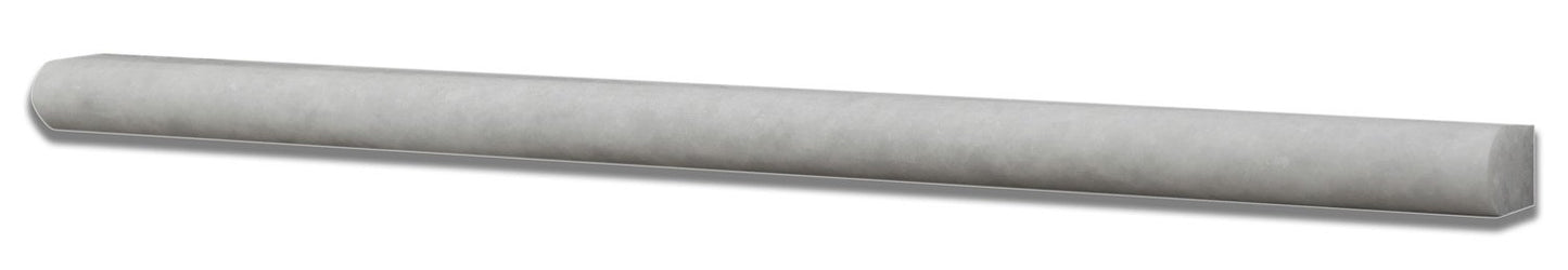 Crystal White Marble Honed 1/2 X 12 Pencil Liner Trim Molding - Standard Quality - BOX of 15 PCS. - Tilefornia