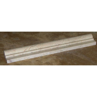 Mixed (Crema Marfil + Noble Cream) Marble Chair Rail Trim 2x12, Polished