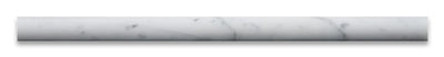 White Carrara Marble Pencil Tile Trim 3/4x12, Polished