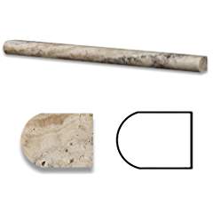 Philadelphia 3/4" X 12" Travertine Bullnose Pencil Liner Trim - Tilefornia