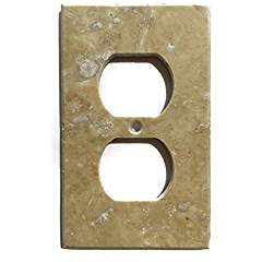 Light Walnut Travertine Switch Plate Cover (SINGLE DUPLEX) - Tilefornia