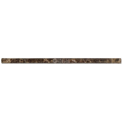 Dark Emperador Marble Pencil Tile Trim 1/2x12, Polished