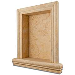 Jerusalem Gold Limestone Honed Hand-Made Custom Shampoo Niche - SMALL - Tilefornia