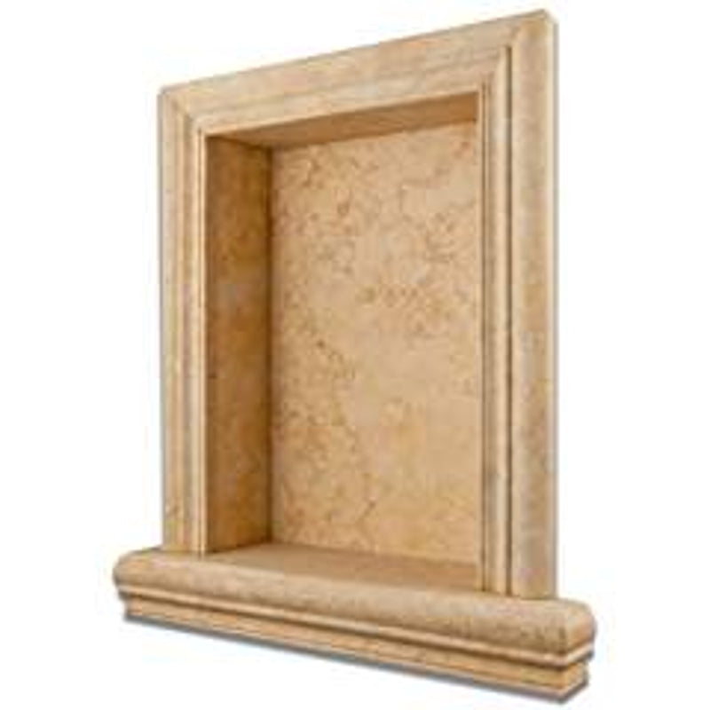 Jerusalem Gold Limestone Honed Hand-Made Custom Shampoo Niche - SMALL - Tilefornia