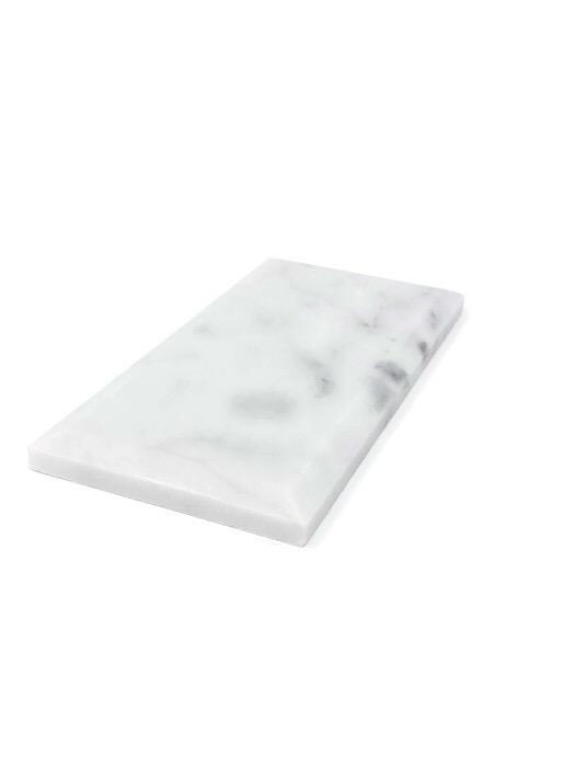 Tilefornia Italian Carrara White 3" X 6" Deep Beveled Field Subway Tile Polished/Honed - Tilefornia