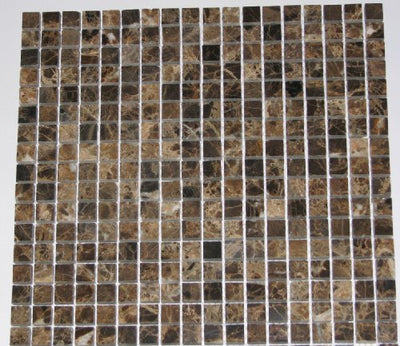 Dark Emperador Marble Mosaic Tile 5/8x5/8, Polished