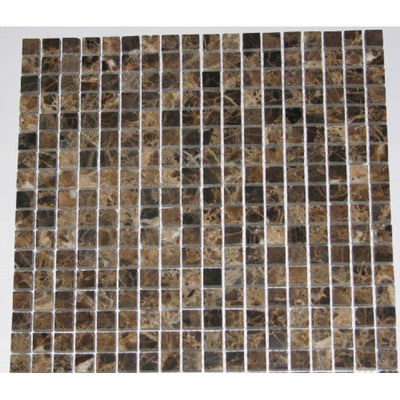Dark Emperador Marble Mosaic Tile 5/8x5/8, Polished