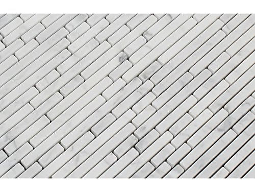 Carrara White Italian (Bianco Carrara) Marble Single Color Bamboo Sticks, Honed - Tilefornia