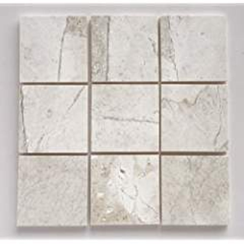 Rustic Beige Marble 4X4 Straight Edge & Polished Mosaic Tile - STANDARD QUALITY - Lot of 20 Sq. Ft. - Tilefornia