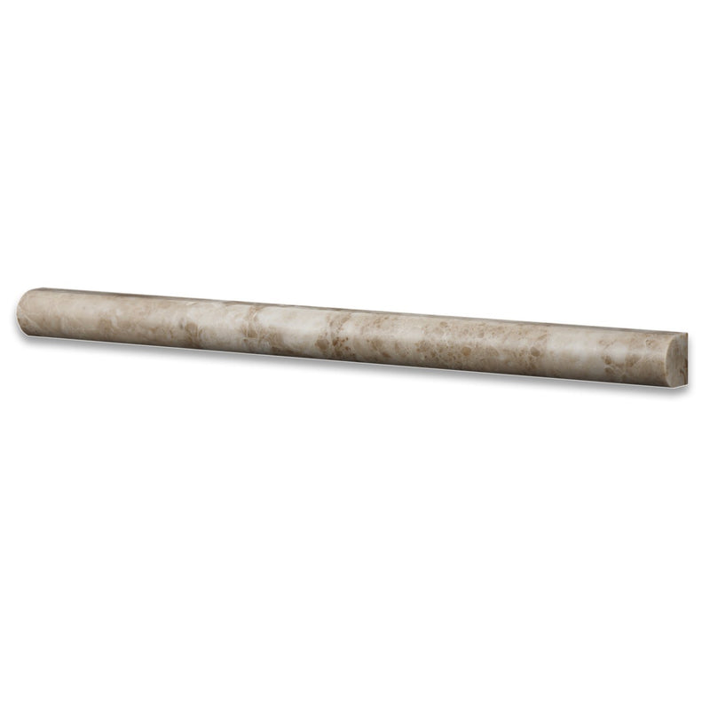 Cappuccino Marble 3/4 X 12 Polished Bullnose Liner - Box of 5 Pcs. - Tilefornia