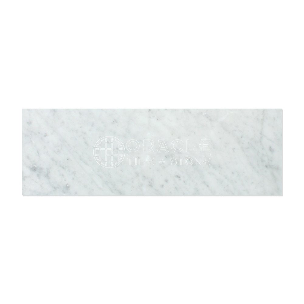 Carrara White Italian (Bianco Carrara) Marble 4 X 12 Field Tile, Polished - Tilefornia