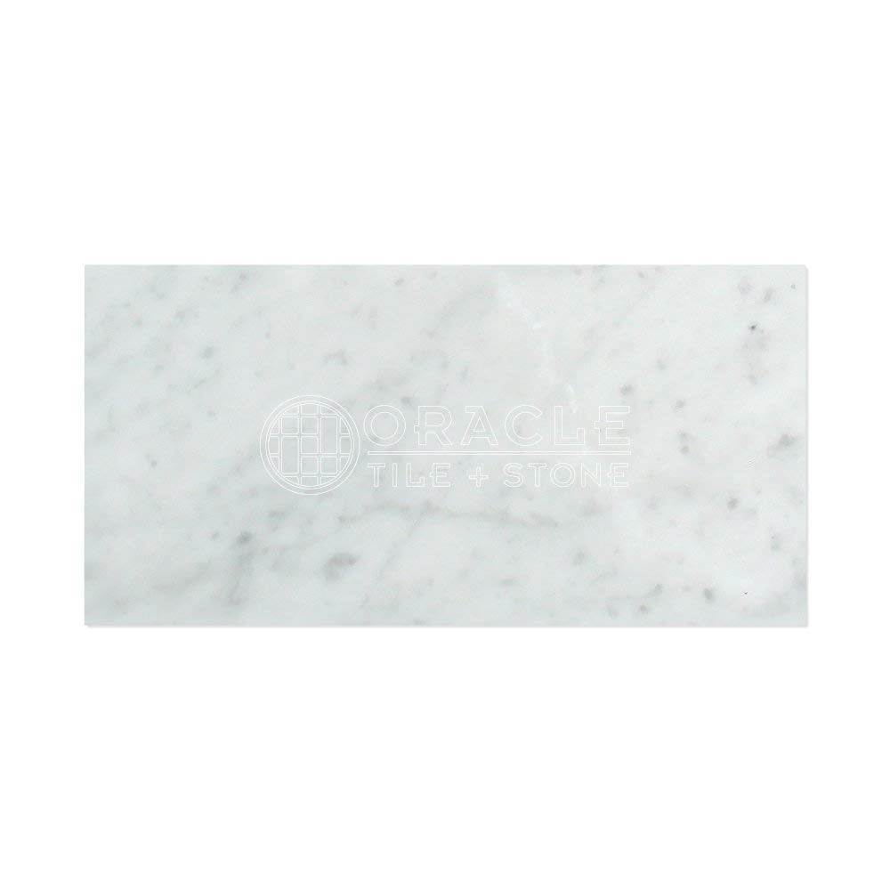 Carrara White Italian (Bianco Carrara) Marble 12 X 24 Field Tile (2 pcs. 3" X 6" Sample Set, Honed) - Tilefornia