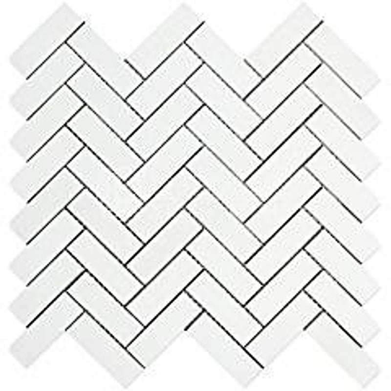 Thassos White Greek Marble 1 X 3 Herringbone, Honed - Tilefornia