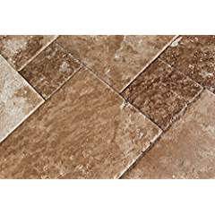 Noce Choclate Travertine Brushed and Chiseled Versailles French Pattern Tiles (LOT of 200 SQ. FT. ( 25 BUNDLES )) - Tilefornia
