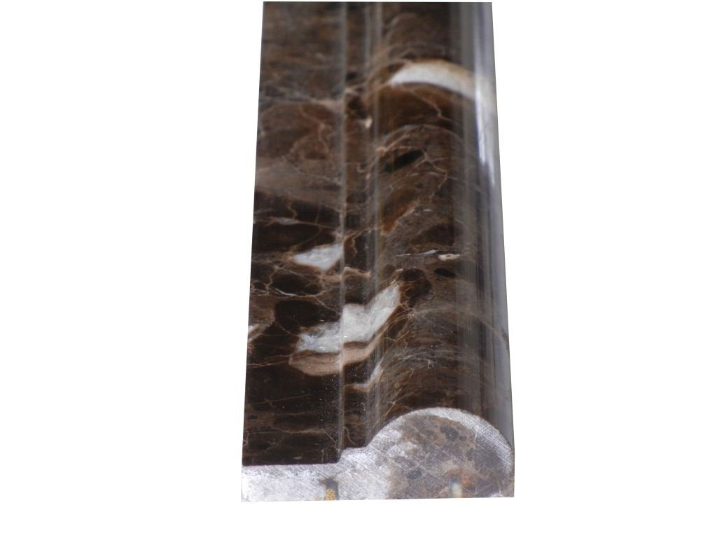 Emperador Dark Chair rail molding honed 2x12 - Tilefornia