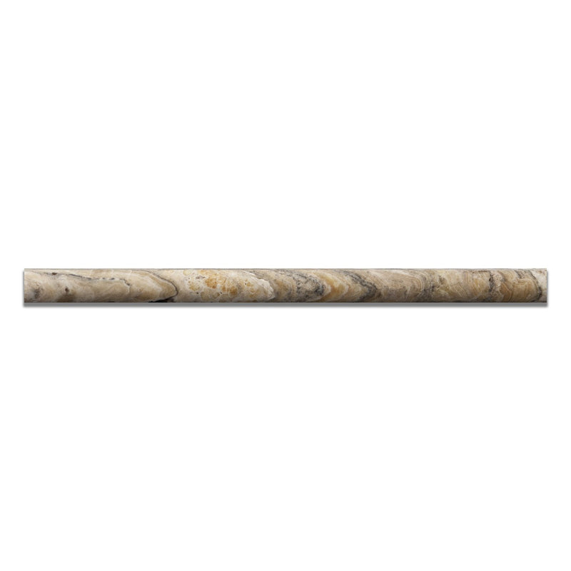Antico Onyx Travertine Honed 3/4 X 12 Bullnose Liner - Standard Quality - BOX of 15 PCS. - Tilefornia