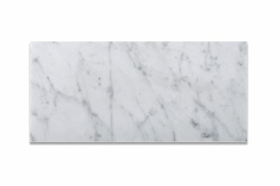 White Carrara Marble Subway Tile 6x12, Polished