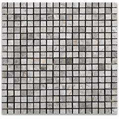 Silverado Gray 5/8 X 5/8 Marble Tumbled Mosaic Tile - Tilefornia