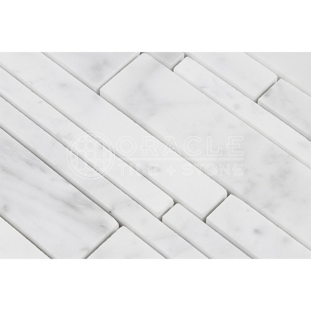 Carrara White Italian (Bianco Carrara) Marble Random Strip, Polished - Tilefornia